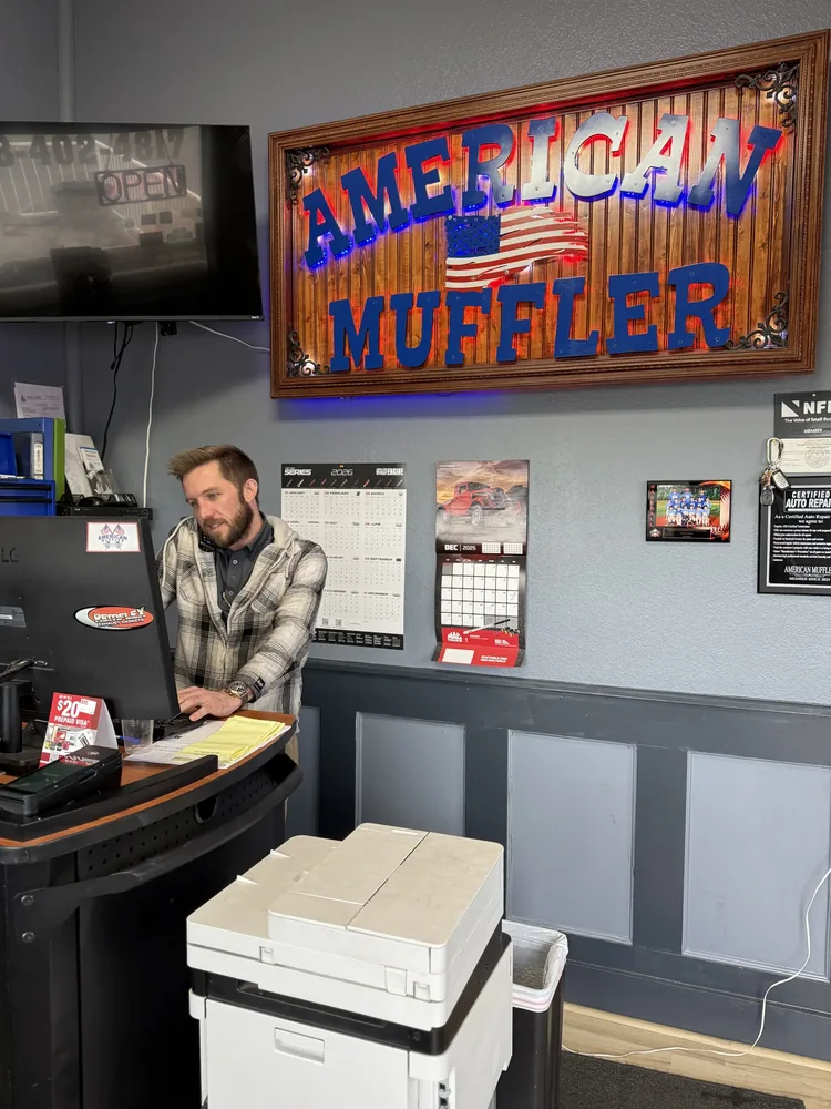 auto repair shop front desk and customer service area