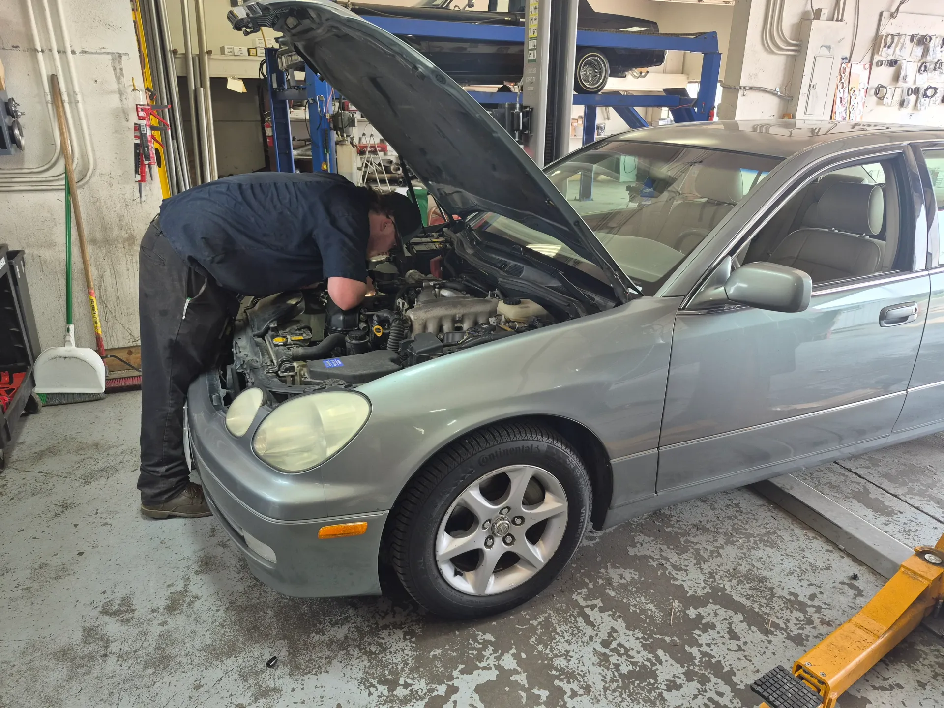 engine repair and diagnostics on sedan